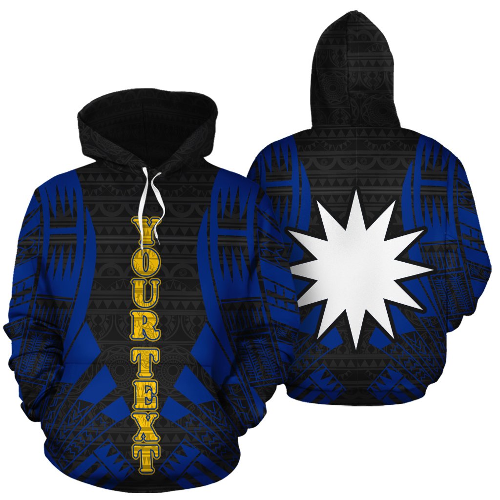 Nauru Polynesian Custom Hoodie Blue Tattoo Unisex Blue - Polynesian Pride