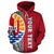 Tahiti (French Polynesia) Polynesian Custom Zip up Hoodie Red Line - Polynesian Pride