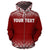 Vanuatu Polynesian Custom Zip up Hoodie Red Fog - Polynesian Pride