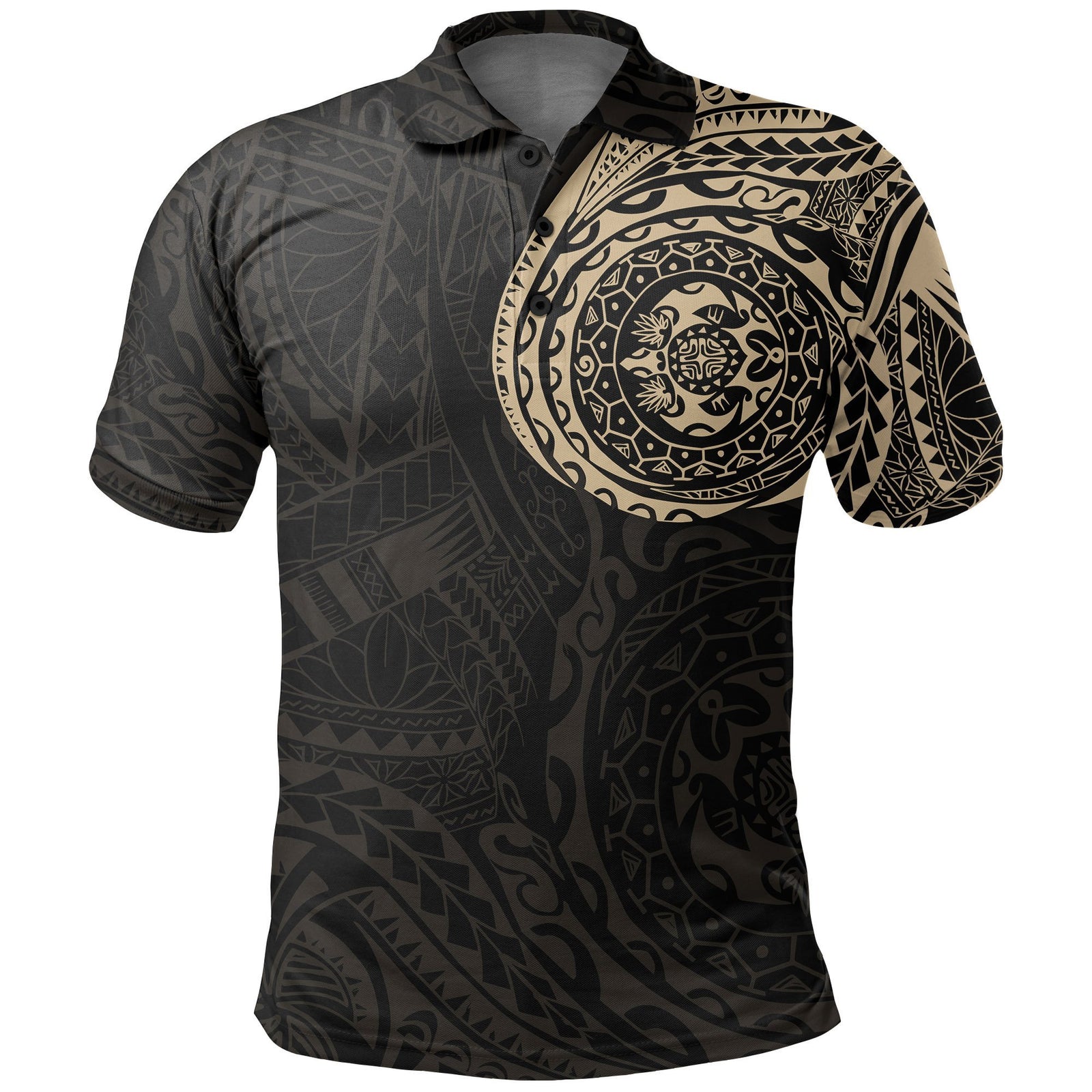 Polo Shirt Polynesian Tattoo Style Version 2.0 Unisex Black - Polynesian Pride