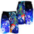 Custom Personalised Yap Men's Shorts - Humpback Whale with Tropical Flowers (Blue) - Polynesian Pride