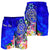 Tahiti Custom Personalised Men's Shorts - Turtle Plumeria (Blue) - Polynesian Pride