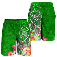 Tahiti Men's Shorts - Turtle Plumeria (Green) - Polynesian Pride
