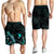 Yap Polynesian Men's Shorts - Turtle With Blooming Hibiscus Turquoise - Polynesian Pride