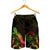 Palau Polynesian Men's Shorts - Turtle With Blooming Hibiscus Reggae - Polynesian Pride