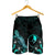 Yap Polynesian Men's Shorts - Turtle With Blooming Hibiscus Turquoise - Polynesian Pride