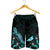 Tokelau Polynesian Men's Shorts - Turtle With Blooming Hibiscus Turquoise - Polynesian Pride