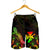 Wallis and Futuna Polynesian Men's Shorts - Turtle With Blooming Hibiscus Reggae - Polynesian Pride