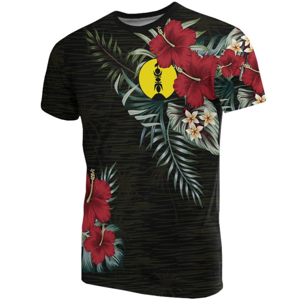 New Caledonia T Shirt New Caledonia Flag Hibiscus Unisex Black - Polynesian Pride