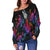 New Caledonia Women's Off Shoulder Sweaters - Sea Turtle In Tribal Polynesian Style - Polynesian Pride