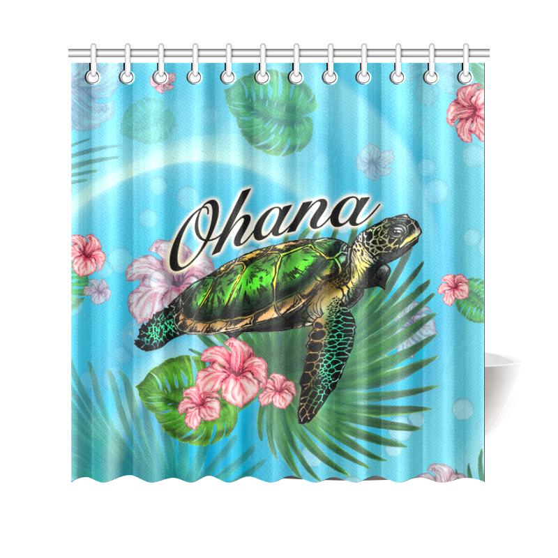 Ohana Turtle Shower Curtain 177 x 172 (cm) Blue - Polynesian Pride