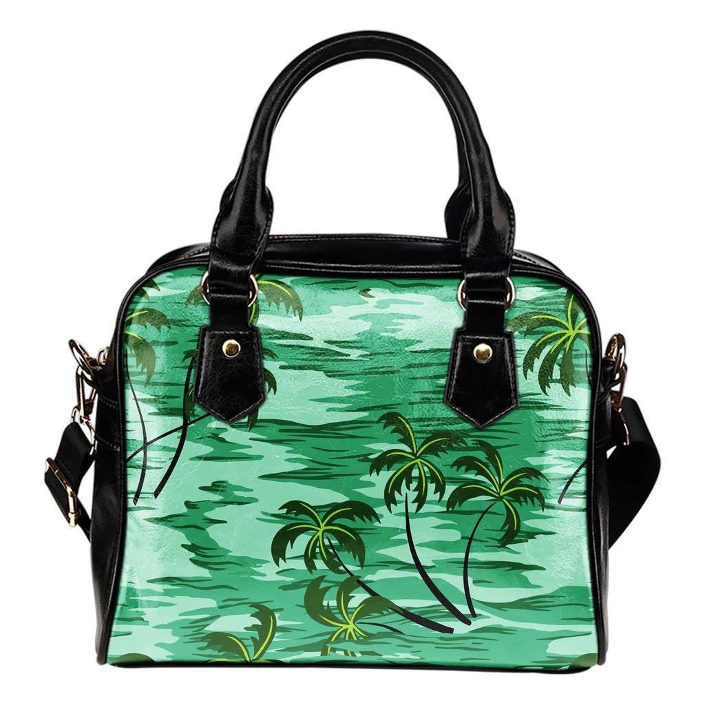 Coconut Tree Shoulder Handbag 03 One Size Black - Polynesian Pride