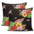 Hibiscus Plumeria Turtle Pillow Covers One Size Zippered Pillow Cases 18"x 18" (Twin Sides) (Set of 2) Black - Polynesian Pride