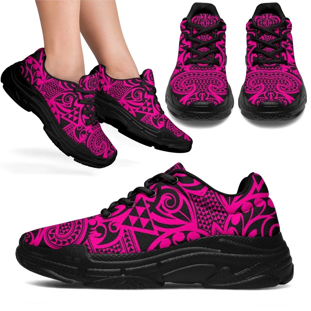 Polynesian Kakau Turtle Pink Chunky Sneakers - Polynesian Pride