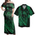 Hawaii Matching Dress and Hawaiian Shirt Hawaii Fish Hook Hibiscus Banzai Surfing Polynesian Green RLT14 - Polynesian Pride