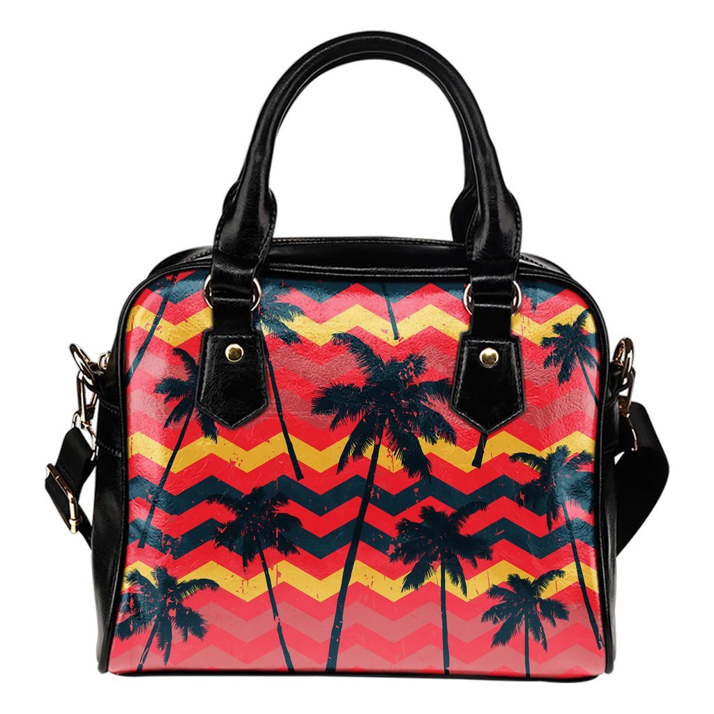 Coconut Tree Shoulder Handbag 01 One Size Black - Polynesian Pride
