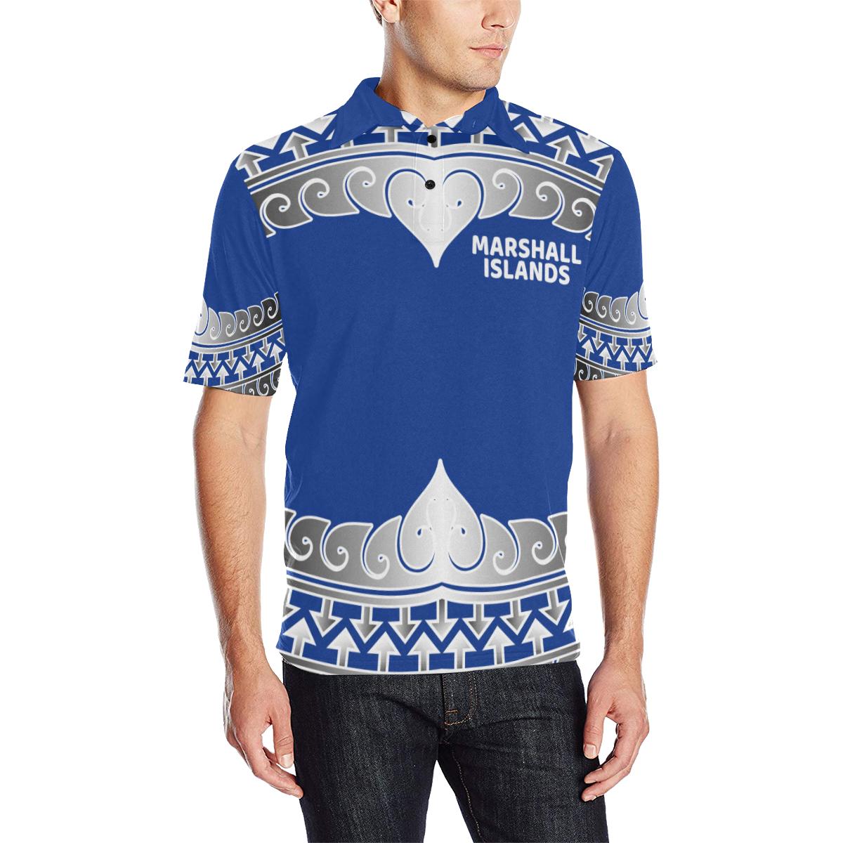 Marshall Islands Polo Shirt Marshall Islands Wave Style Unisex Blue - Polynesian Pride