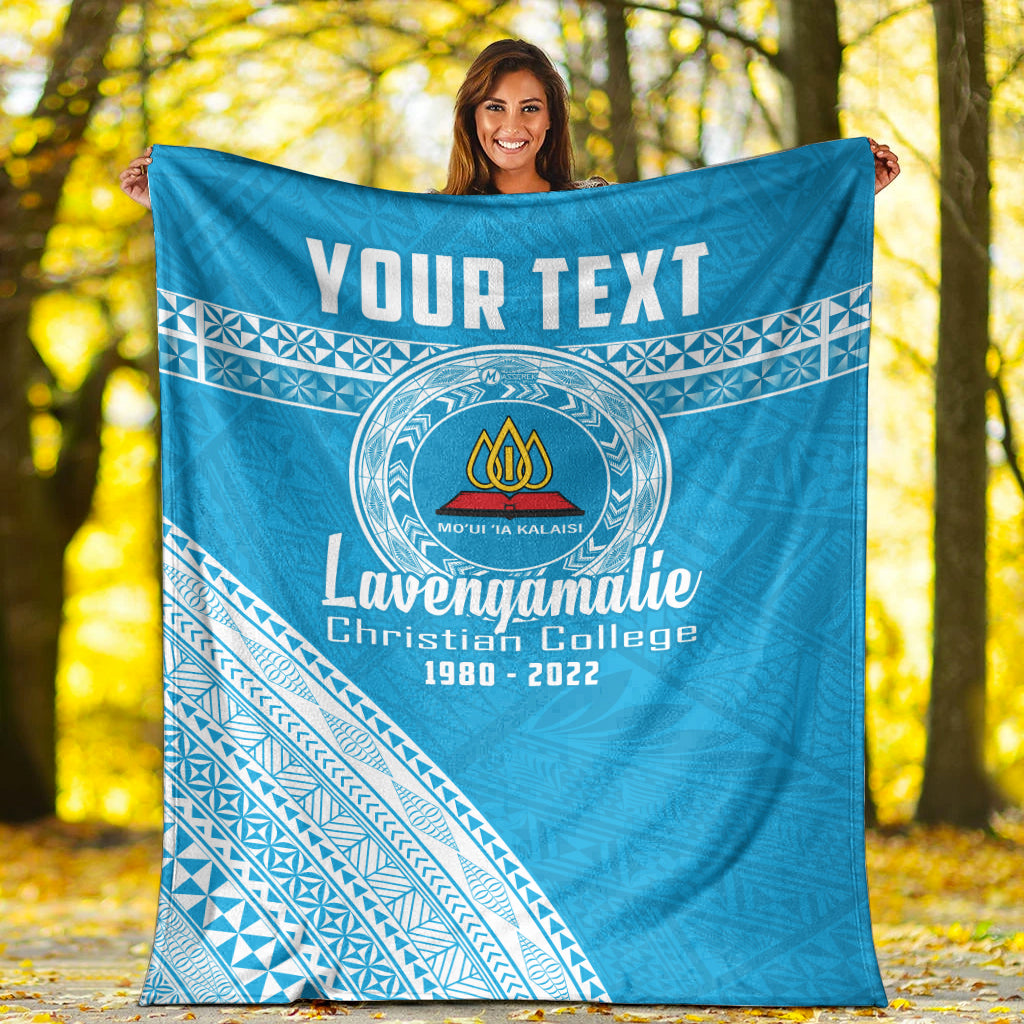 (Custom Personalised) Lavengamalie College Tonga Premium Blanket Happy 42nd Anniversary LT13 White - Polynesian Pride