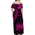 (Custom Personalised) Papua New Guinea Off Shoulder Long Dress Raggiana Birds Of Paradise Pink LT13 - Polynesian Pride