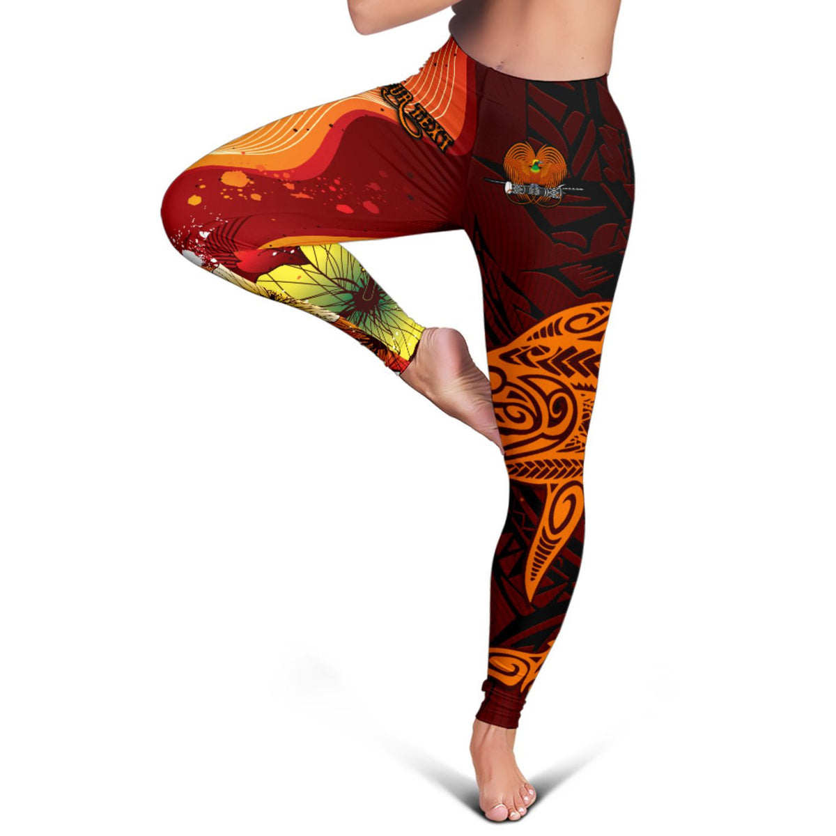 Papua New Guinea Custom Personalised Women's Leggings - Tribal Tuna Fish - Polynesian Pride