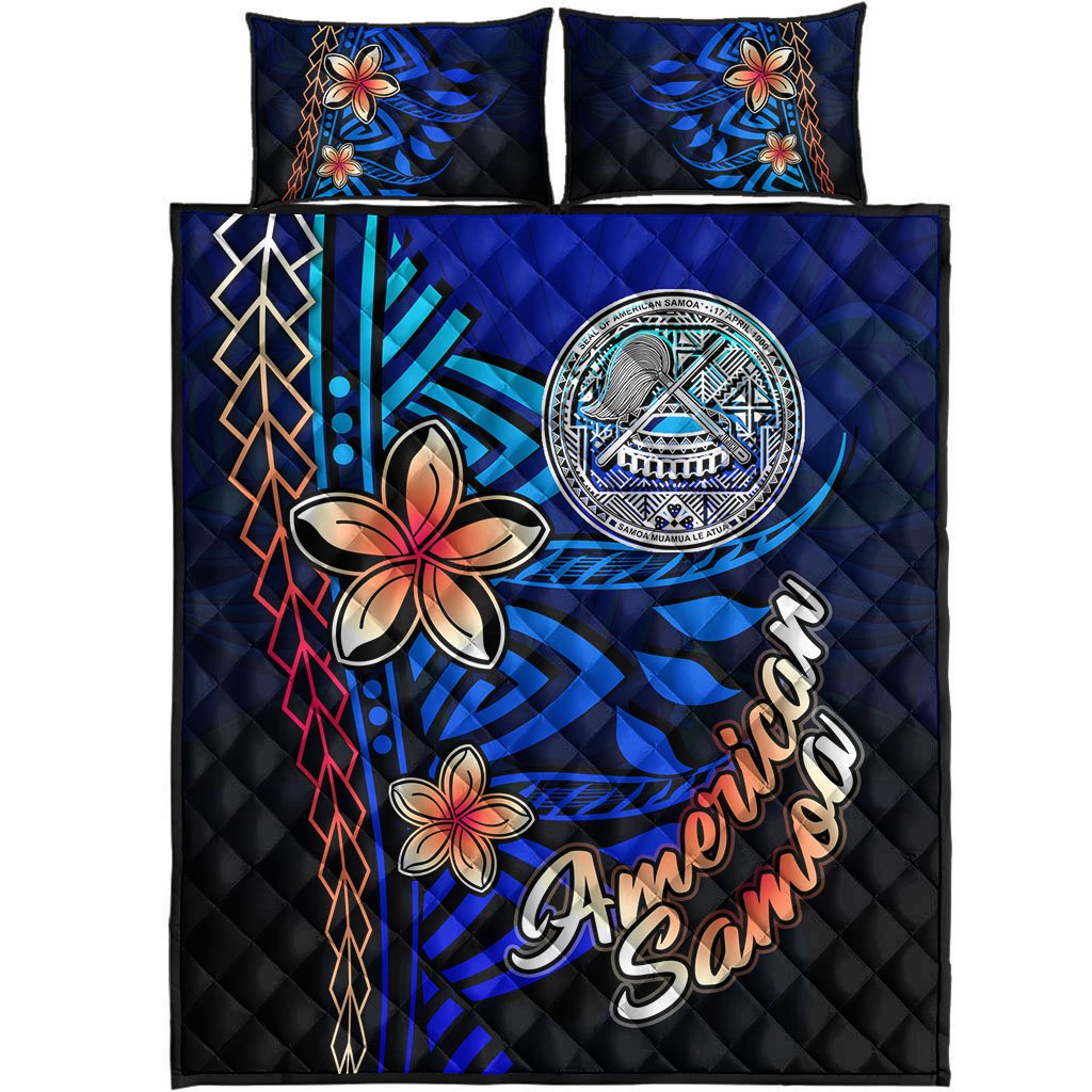 American Samoa Quilt Bed Set - Vintage Tribal Mountain - Polynesian Pride