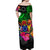 Cook Islands Off Shoulder Long Dress Alluring Polynesia and Tropical Flowers LT13 - Polynesian Pride