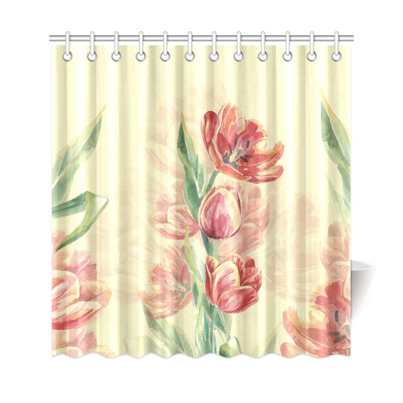 Tulip Shower Curtain 177 x 172 (cm) White - Polynesian Pride