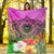 Tahiti Premium Blanket - Manta Ray Tropical Flowers - Polynesian Pride