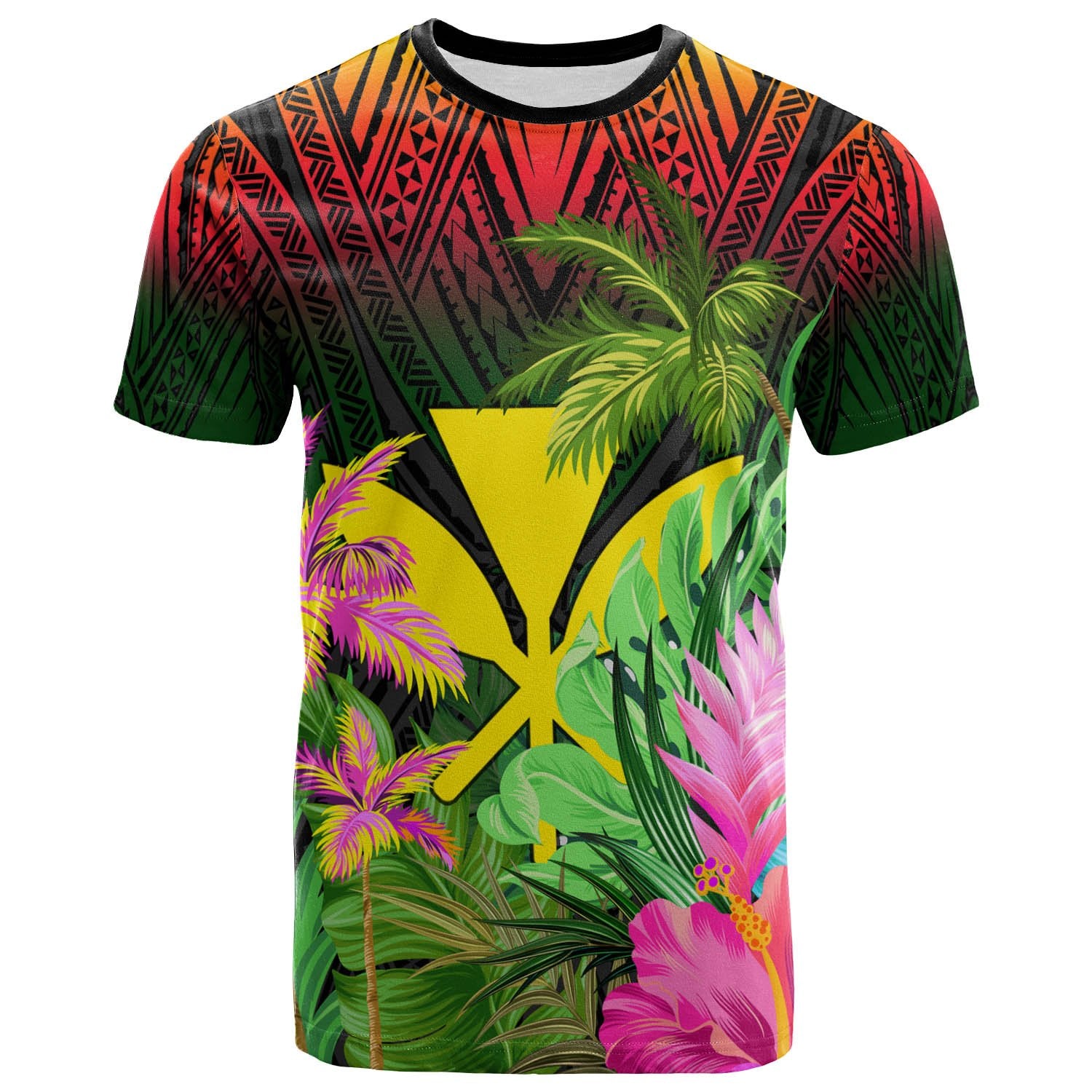 Hawaii T Shirt Reggae Hibiscus Coconut Unisex Reggae - Polynesian Pride