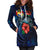 Tonga Polynesian Hoodie Dress - Blue Turtle Hibiscus - Polynesian Pride