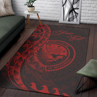 Federated States of Micronesia Area Rug - Custom Personalised Polynesian Pattern Style Red Color - Polynesian Pride