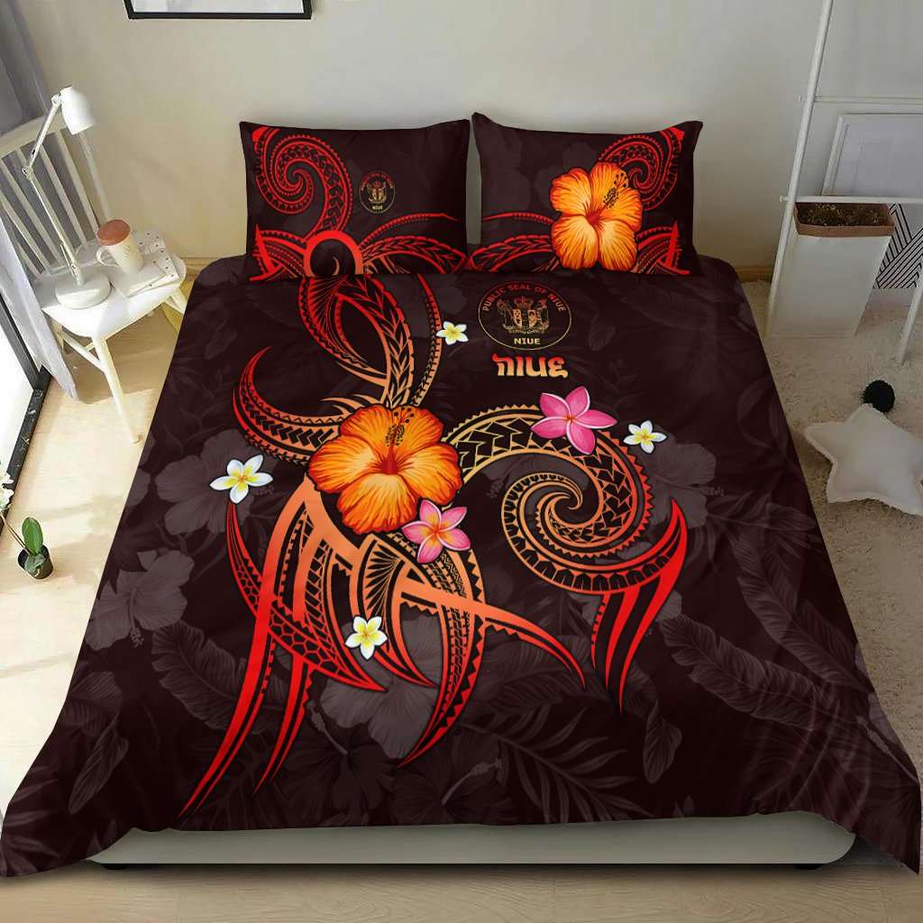 Niue Polynesian Bedding Set - Legend of Niue (Red) Red - Polynesian Pride