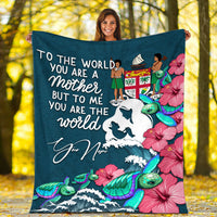(Custom Personalised) Fiji Mothers Day With Green Turtle Blanket - LT12 - Polynesian Pride