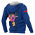 Samoa Polynesian Hoodie Floral With Seal Blue - Polynesian Pride