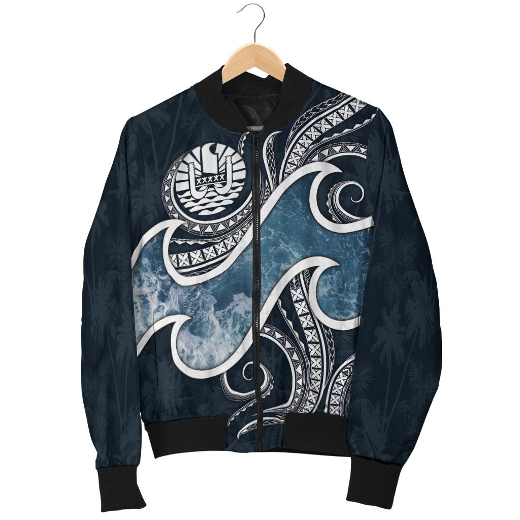 Tahiti Polynesian Men's Bomber Jacket - Ocean Style - Polynesian Pride