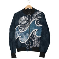 Tahiti Polynesian Men's Bomber Jacket - Ocean Style - Polynesian Pride