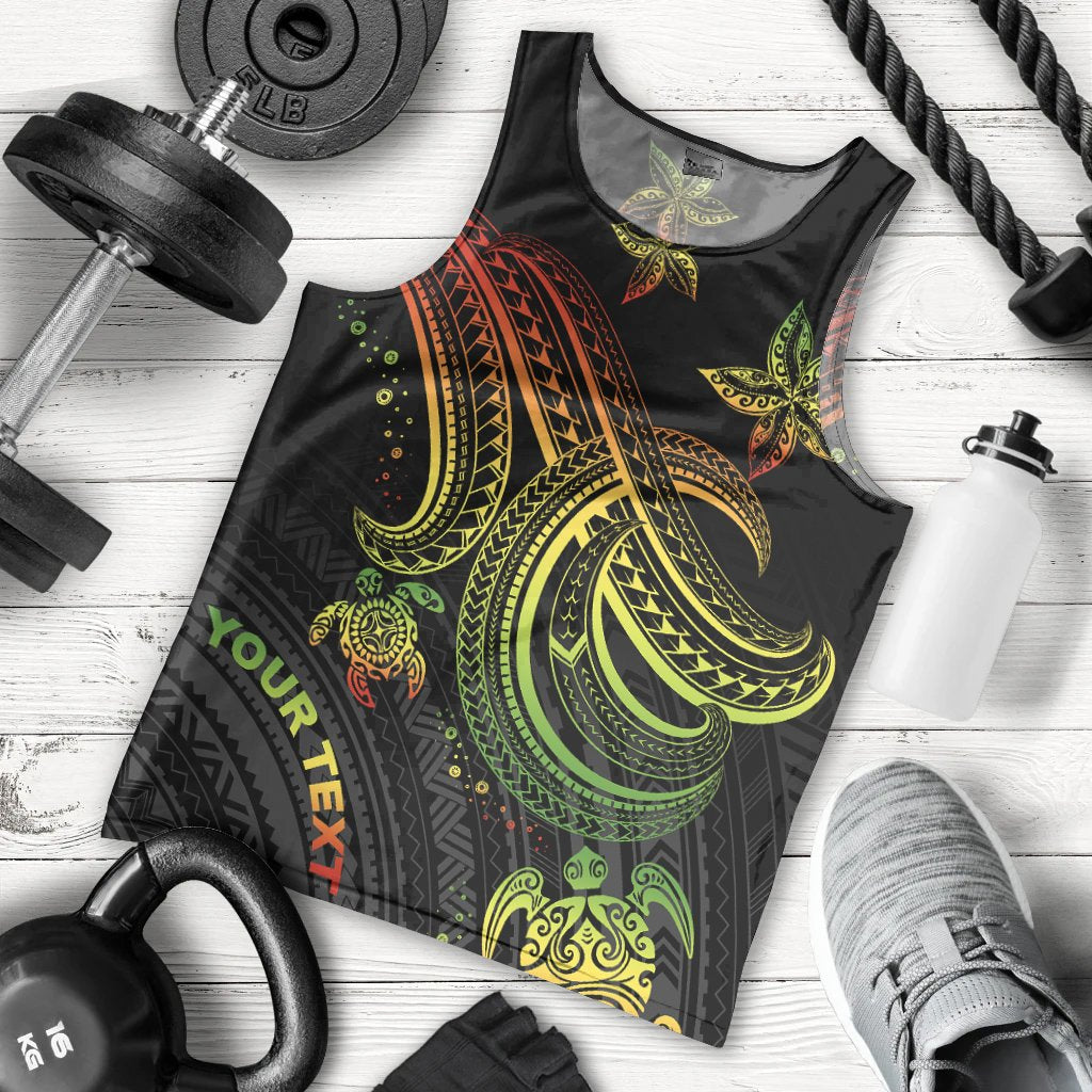 Polynesian Custom Personalised Men's Tank Top - Reggae Turtle Reggae - Polynesian Pride