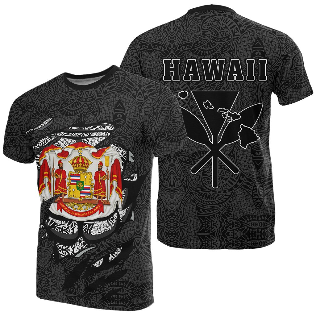 Hawaii Royal King Tatau Gray Polynesian T Shirt Unisex Gray - Polynesian Pride