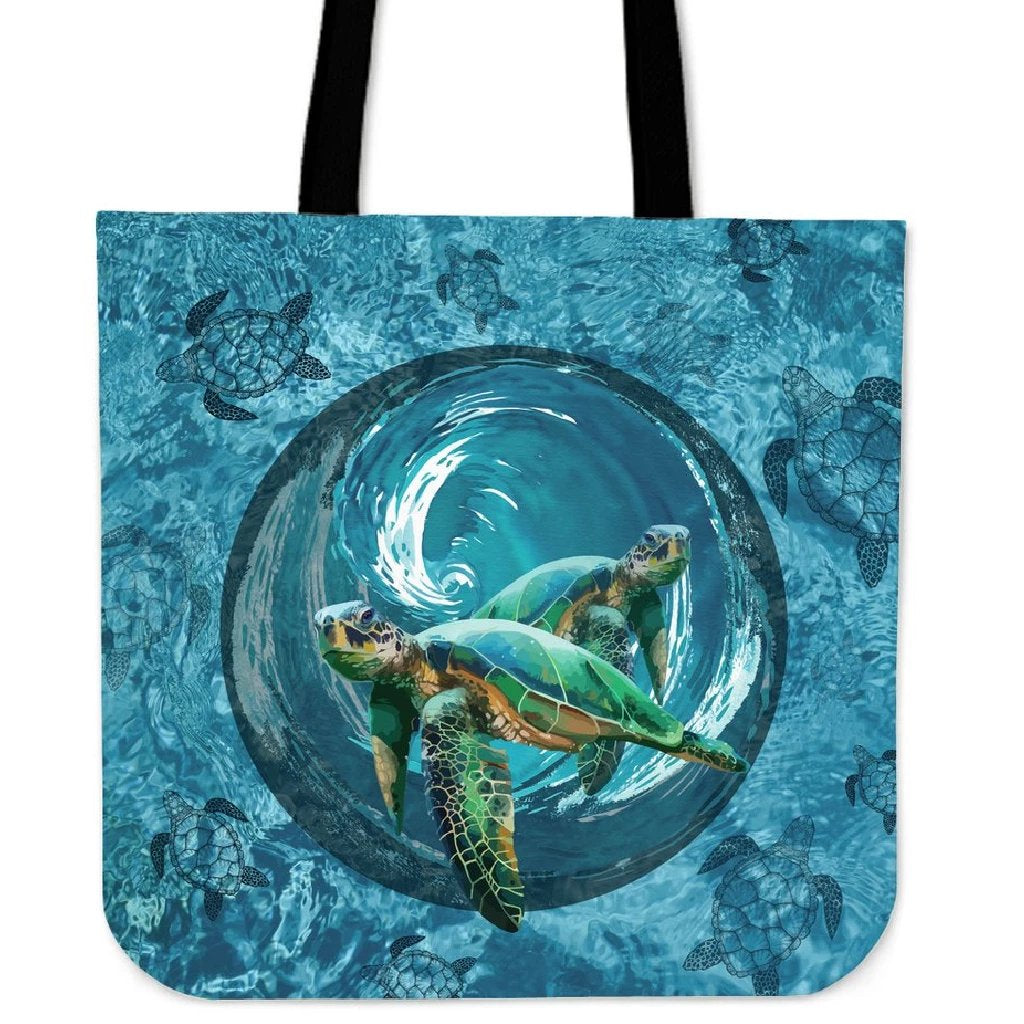 Turtle Tornado Tote Bag Tote Bag One Size Blue - Polynesian Pride