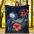 Marshall Islands Polynesian Premium Blanket - Blue Turtle Hibiscus - Polynesian Pride