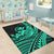 Hawaii Humpback Whale With Hibiscus Tribal Turquoise Area Rug - LT12 - Polynesian Pride