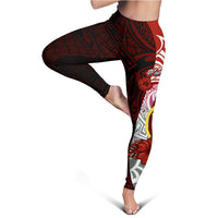 Hawaii Polynesian Legging - Coat Of Arm With Hibiscus - Polynesian Pride