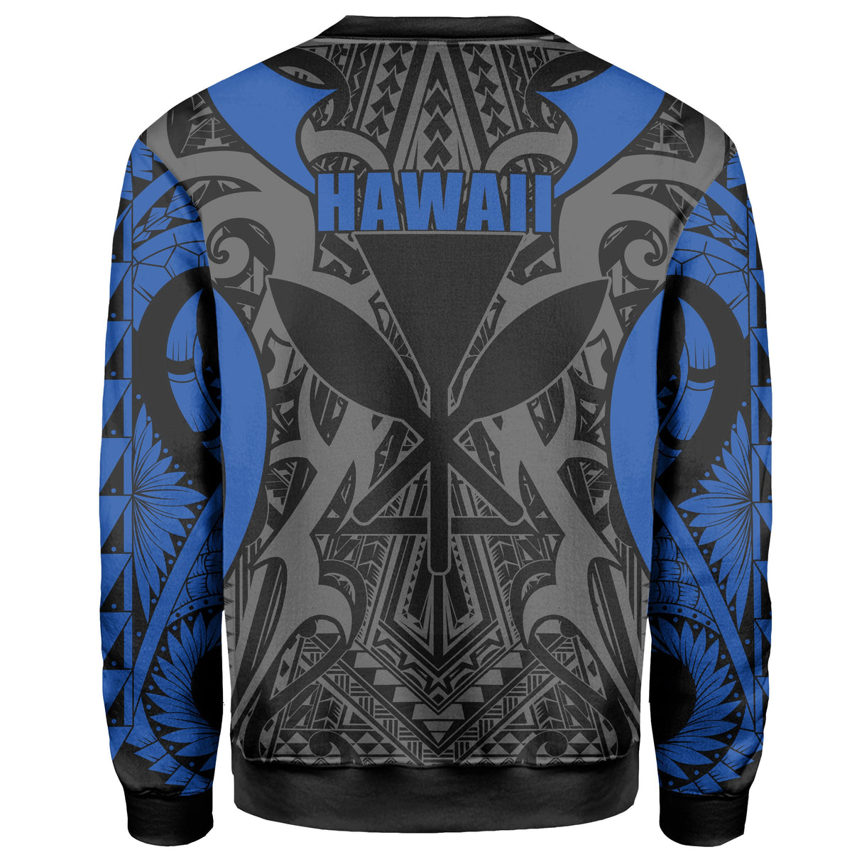 Hawaii Polynesian Tribal Kanaka Maoli Sweatshirt - AH - Blue - Mark Style - Polynesian Pride