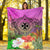 Wallis and Futuna Premium Blanket - Manta Ray Tropical Flowers - Polynesian Pride