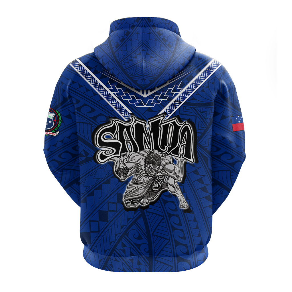 Samoa Zip Hoodie Samoan Warrior Pride LT12 - Polynesian Pride