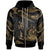 Vanuatu Polynesian Custom Zip Hoodie Polynesian Tattoo Gold Version Unisex Gold - Polynesian Pride