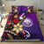 Federated States Of Micronesia Bedding Set - Tribal Flower With Special Turtles Purple Color - Polynesian Pride