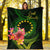 Cook Islands Polynesian Blanket - Floral With Seal Flag Color - Polynesian Pride