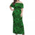 Hawaii Off Shoulder Long Dress Turtle Mix Polynesian Ver.05 LT13 Women Green - Polynesian Pride