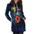 Hawaii Polynesian Hoodie Dress - Blue Turtle Hibiscus - Polynesian Pride